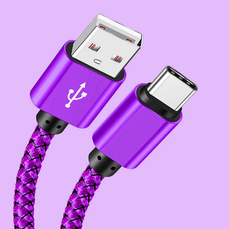 USB A auf Typ C Ladekabel Schnellladegerät Nylon Datenkabel für iPhone Android Huawei Samsung TypeC Ladegerät 1M 2M 3M – Detail 7