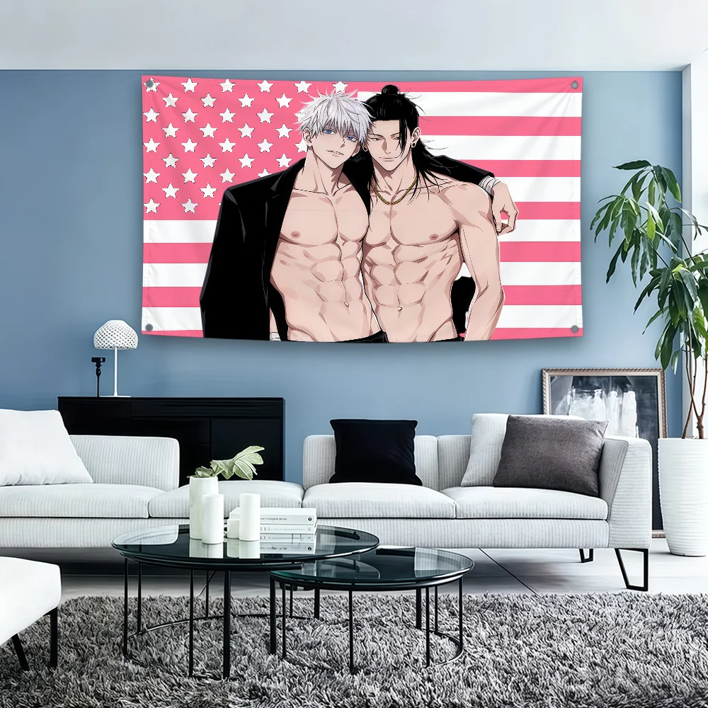 Anime J-Jujutsu Kaisen Flag Polyester Printing Banner For Bedroom Living Bar Garden Garage Wall Art Out Door Decoration Gifts