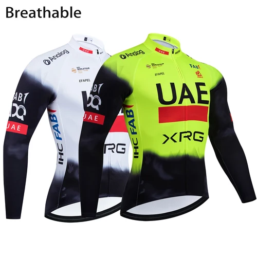 Nueva Ropa de Ciclismo del equipo de los Emiratos Árabes Unidos, Jersey de Ciclismo de manga larga, Maillot de bicicleta de carretera de verano, Ropa de Ciclismo, camiseta transpirable para bicicleta