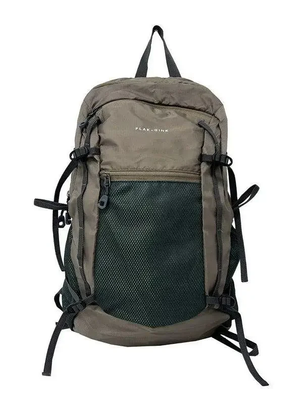 Outdoor Waterproof Nylon Hiking Backpack Lightweight Camping Travel Rucksack Arc Shoulder Strap With Water Bottle Holder For Men