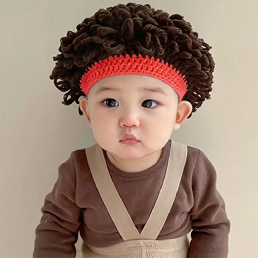 

Breathable Headwear Kid Beanies Knit Cap Gift Photography Props Afro-hair Hat Toddler Wig Hat Dreadlocks Hat Mad Scientist Hat