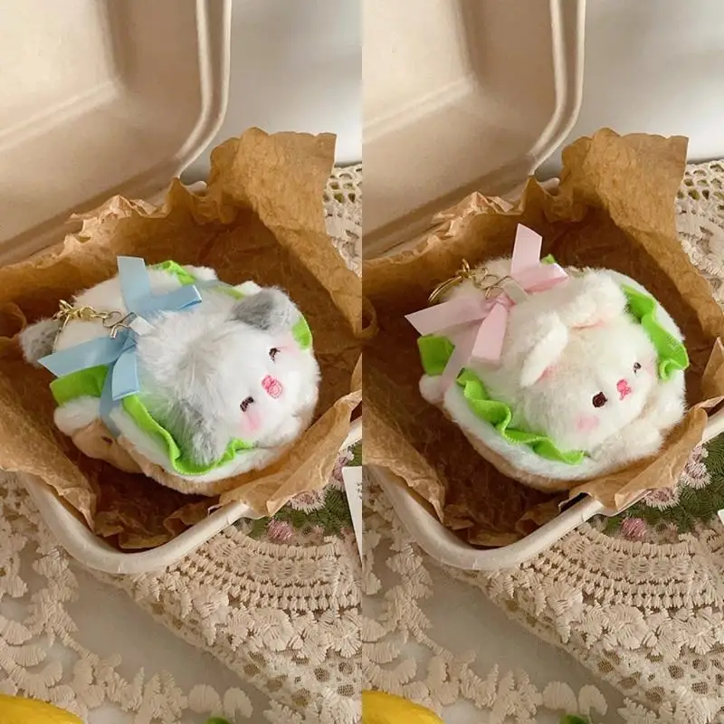Porte-clés en peluche avec pendentif en forme d'animal de dessin animé mignon, nourriture créative Kawaii, poupée en peluche, breloque pour sac à dos, accessoires cadeaux