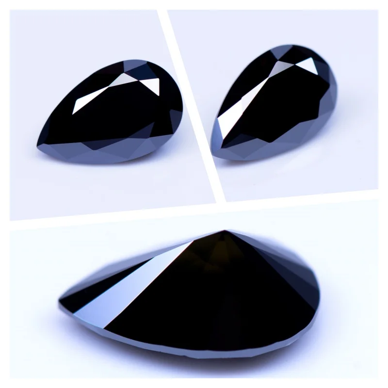 Moissanit-Stein in Birnenform, Schwarze Farbe, Edelstein für DIY-Schmuckherstellung, Besteht Diamanttester mit Zertifikat – Detail 8