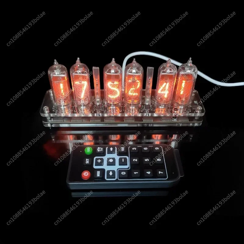 6bit Nixie Clock IN14 IN8 Tube Clock Base W TYPE-C USB POWER IN-14 IN-8 Glow Tube Digital Display Clock Remote Control