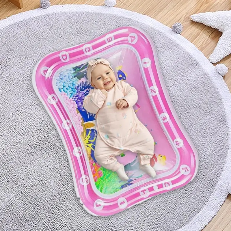 Tummy Time Water Mat Ice Cool Inflatable Mat For Water Play Portable Cooling Pad Water Cushion Game Pad For Girls Children Boys