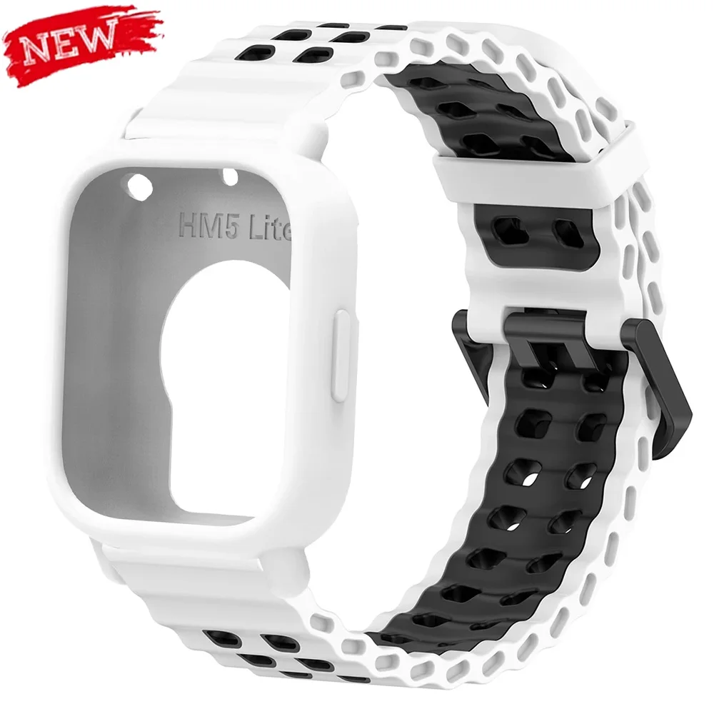 22mm Silikonarmband+Hülle für Redmi Watch 5 Active Schutzabdeckung Sportliches Atmungsaktives Band für Redmi Watch 5 Lite Correas Armband