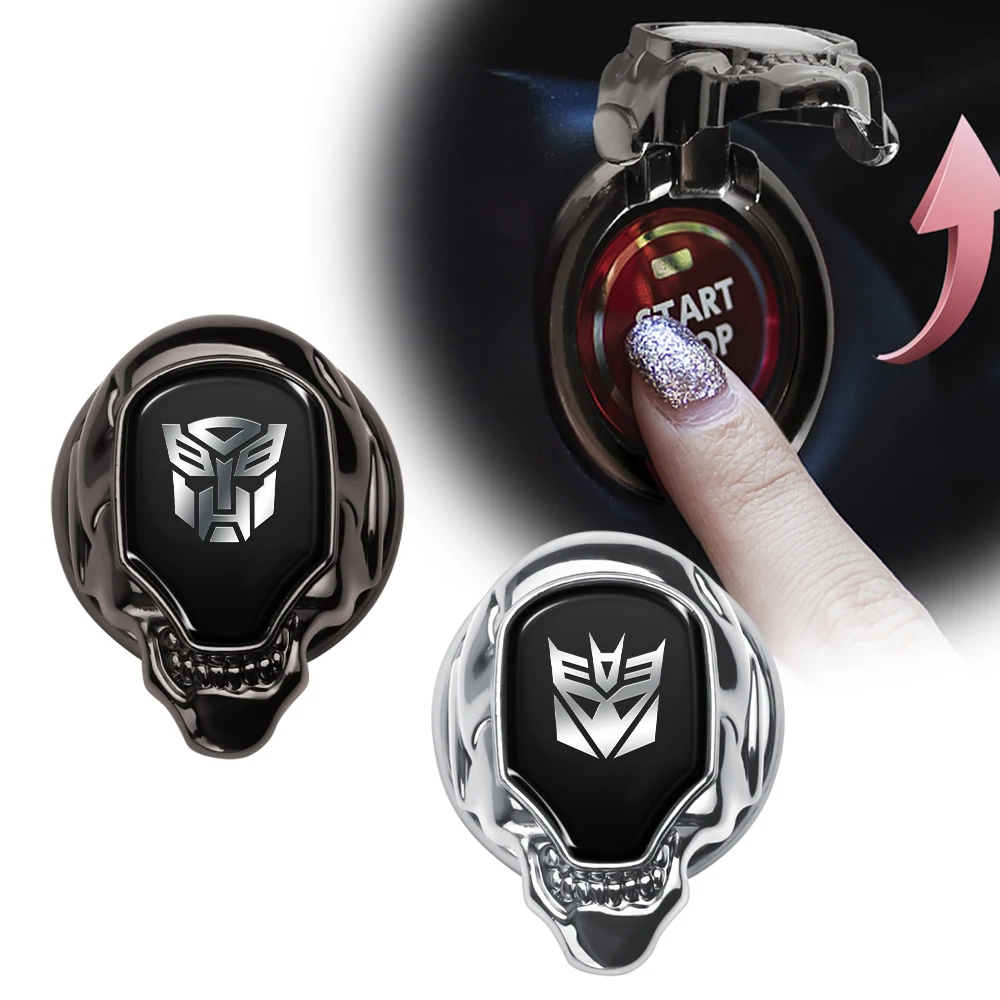 Car Engine Start Stop Switch Button Cover Transformers Autobots Decepticons Interior Styling One-key Start Decorative Stickers