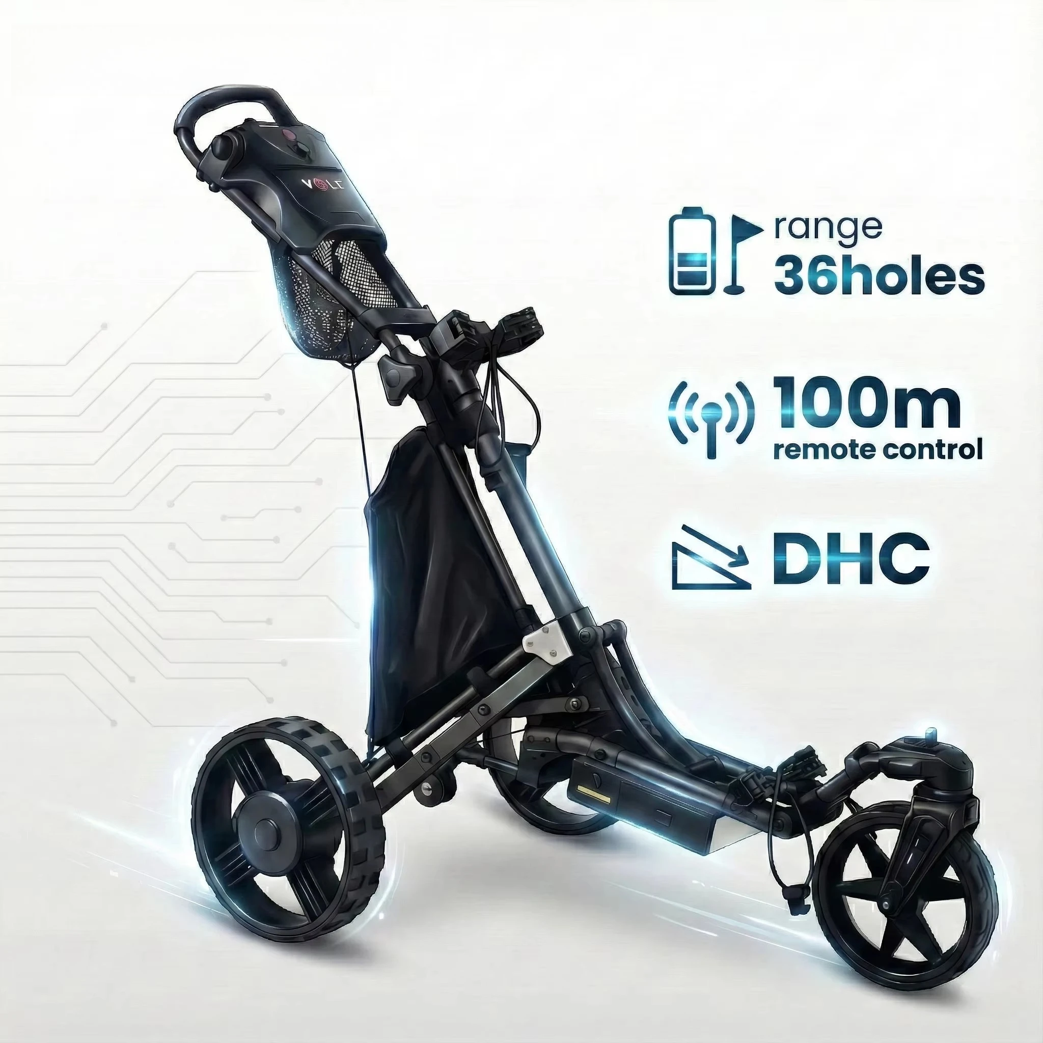 Remote Control Electric Golf Trolley, 6 Axis Gyroscope 100m Range 36V Lithium, Hill Climb Caddy Cart Scooter Bag Transporter