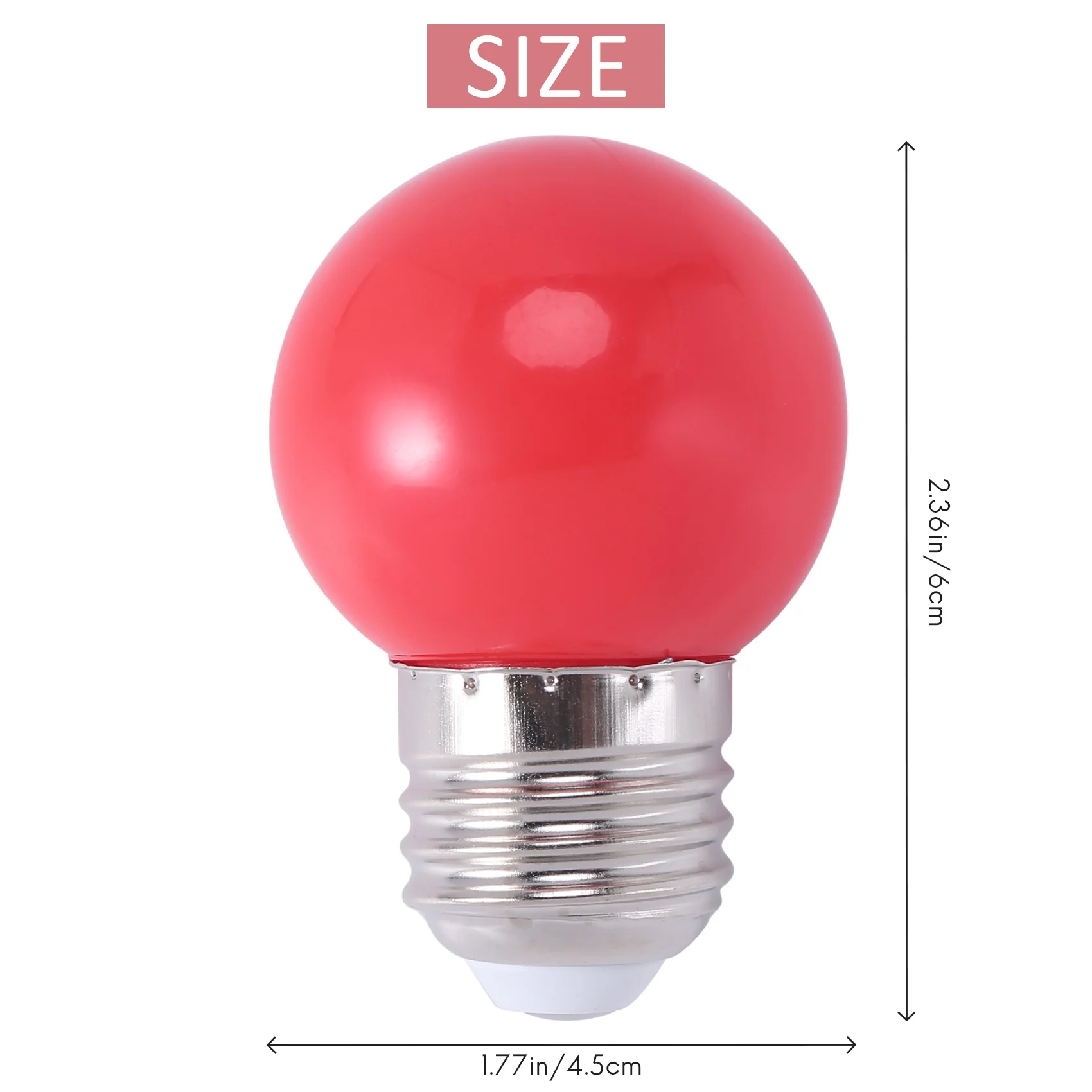 E27 LED Licht warm rote Glühbirne Kunststoff birne (0,5 W Leistung, rot)