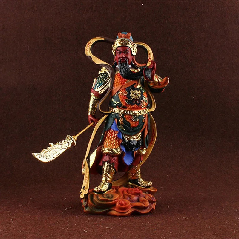 Resin Painting Guan Gong Buddha Statues Dharma Wealth Guan Yu Sculptures Room Home Decoration Accessories Three Kingdoms