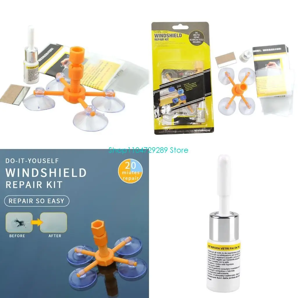 D8KE Windshield Repair Window Crack Repair Tool with Pressure Syringes for Fix Glass
