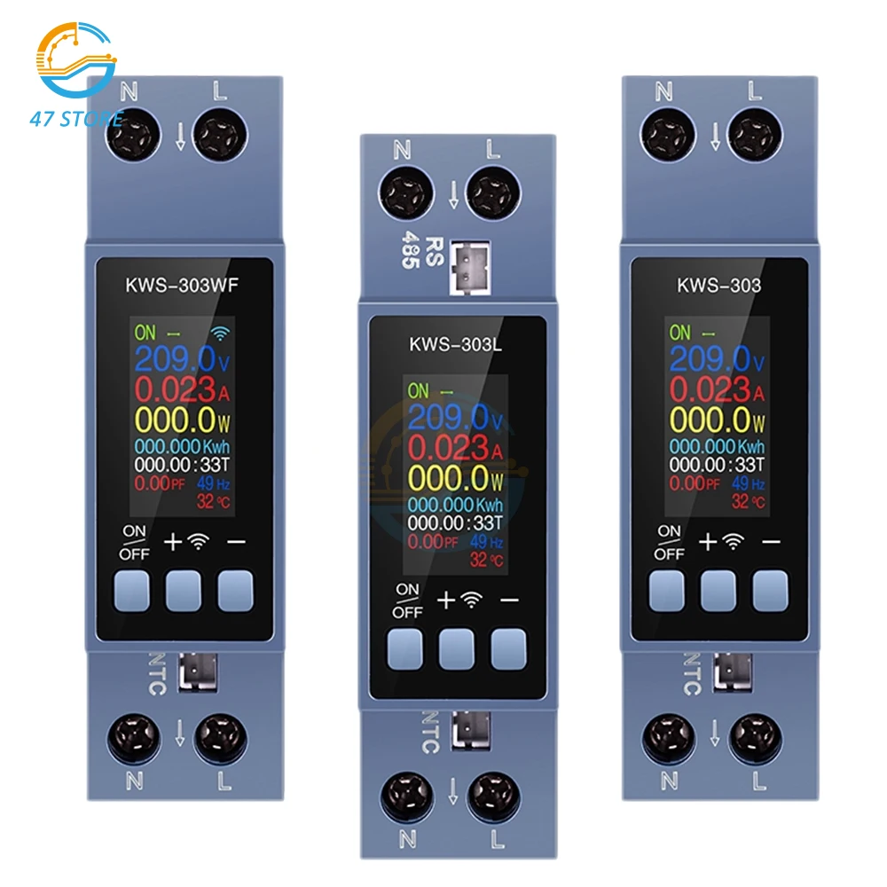 

AC 85~290V Tuya WIFI Smart Switch Circuit Breaker LED Energy Meter KWh Power Metering Timer Relay Remote Control Smart Life APP