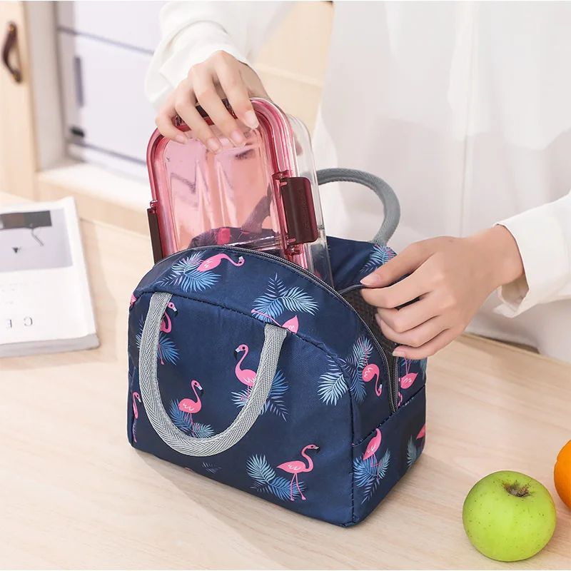 Bird Insulated Canvas Lunch Bag Thermal Food Picnic Lunch Bags for Women Kids Office Functional Pattern Cooler Lunch Box Case