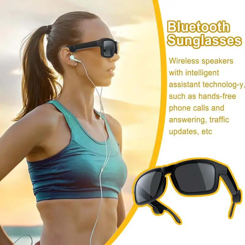 Open Ear Style Wireless Smart Sunglasses, Música Óculos com Volume, Voice Control, Outdoor Sport