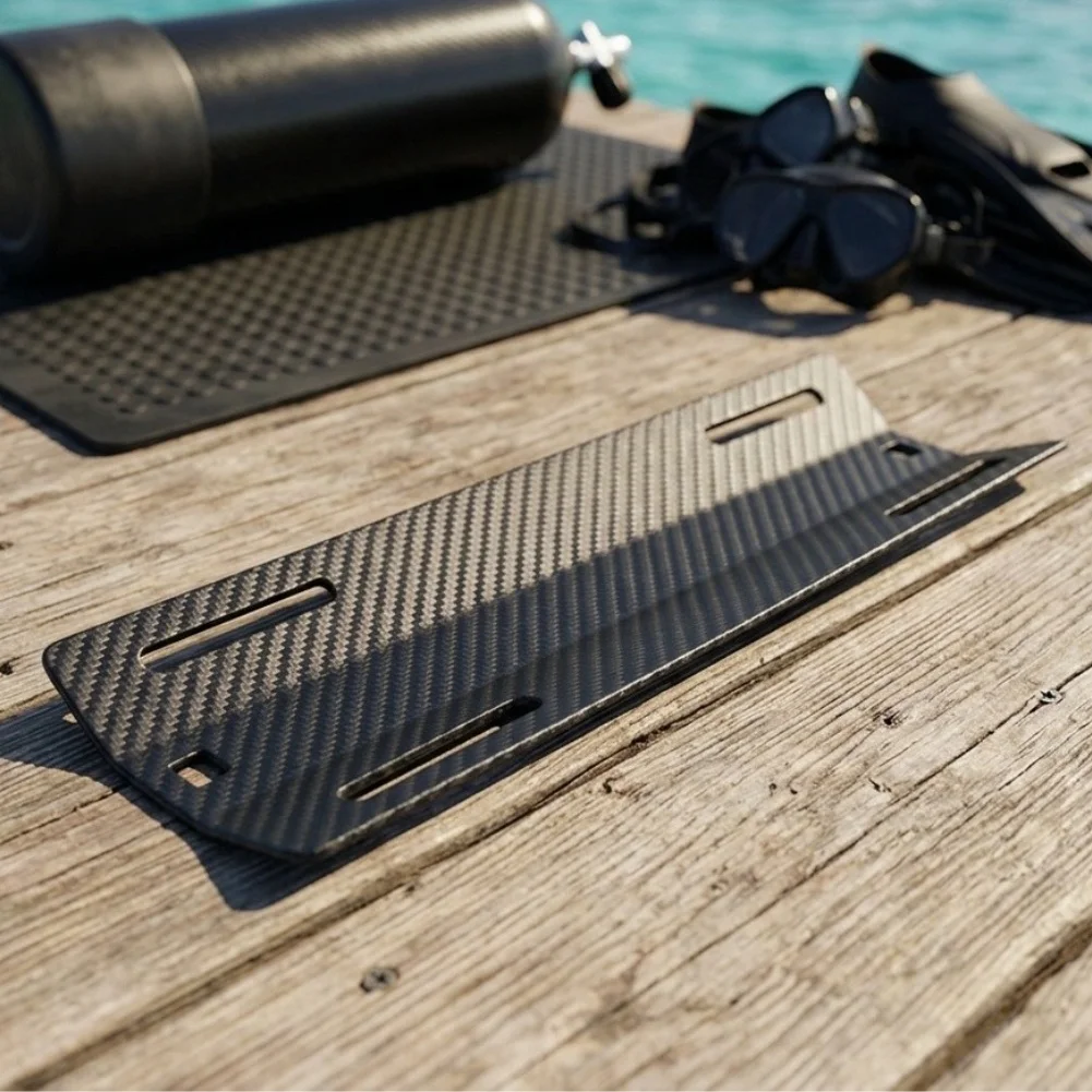 Carbon Fiber Scuba Backmount Frame Adapter for Single Cylinder Use with 50mm Harness and 28cm Center Distance Compatibility