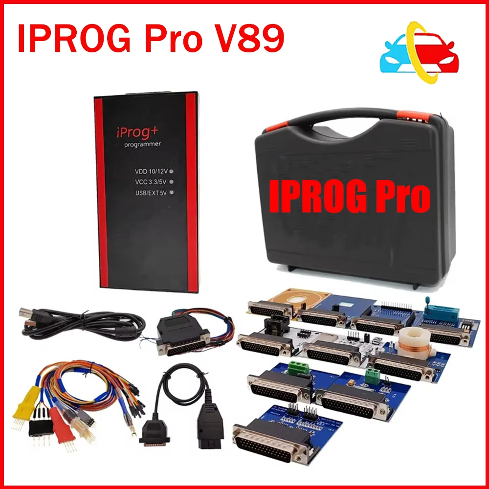 IProg Pro V89 Full Set Iprog V87 IMMO/KM/Radio/Airbag Reset Dashboard Diagnostic Tool ECU Key Programmer Tool