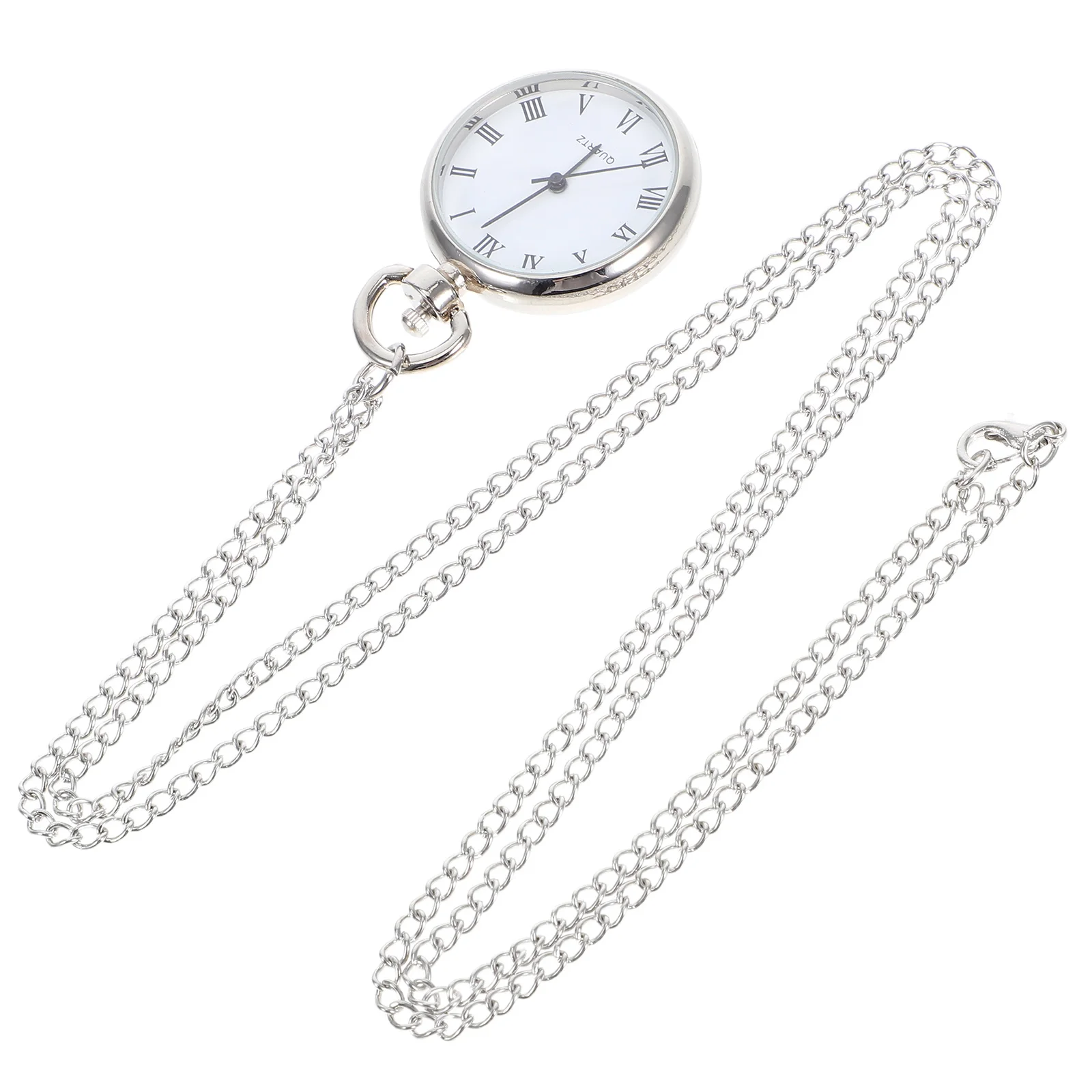 1Pcs Pocket Watch Pendant Alloy Hanging Watch with Chain High Precision Timing Mirror Texture Exquisite Craftsmanship