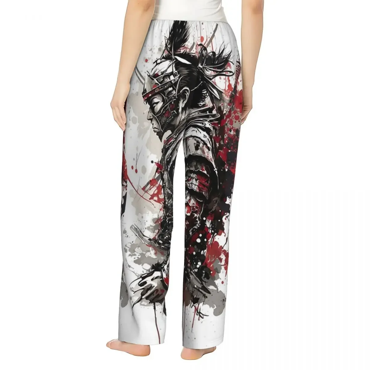 Custom Japanese Samurai Warrior Women Pajama Pants Lounge Sleep Sleepwear Bottoms with Pockets