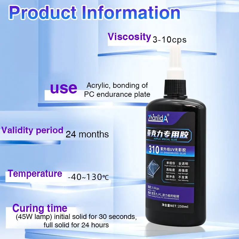 Cola transparente super forte 50ml 310 para capa de celular de placa de PC acrílica