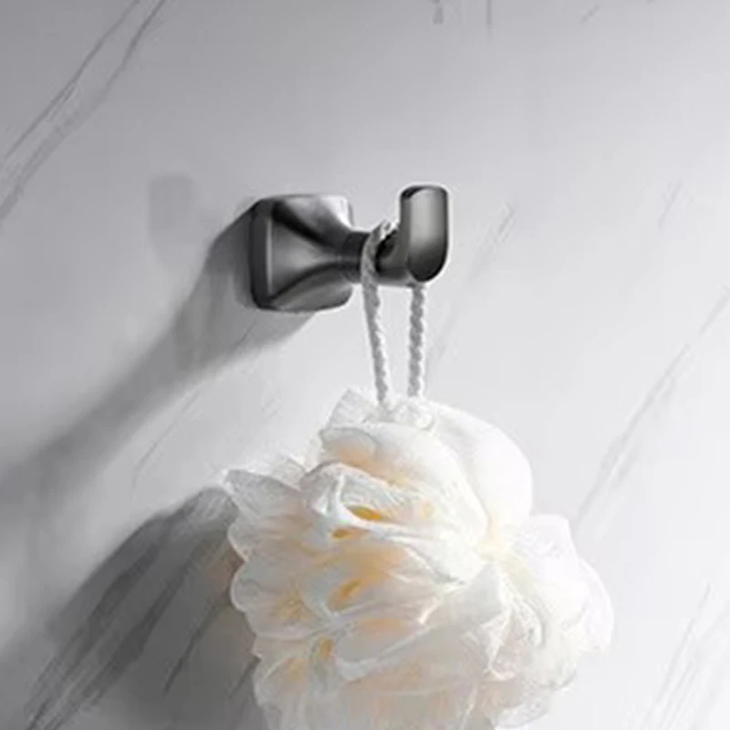 Bathroom Robe Hooks Gray Single Towel Hook Wall Mounted Clothes Hook Bathroom Hardware Accessories