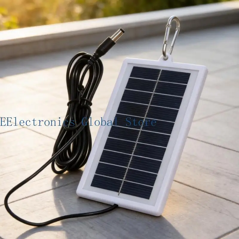 462B 1W 5V Solar Panel with 300cm Cable DC5521 Output Power Panel Suitable for Outdoor Lights Small Electronics Emergency