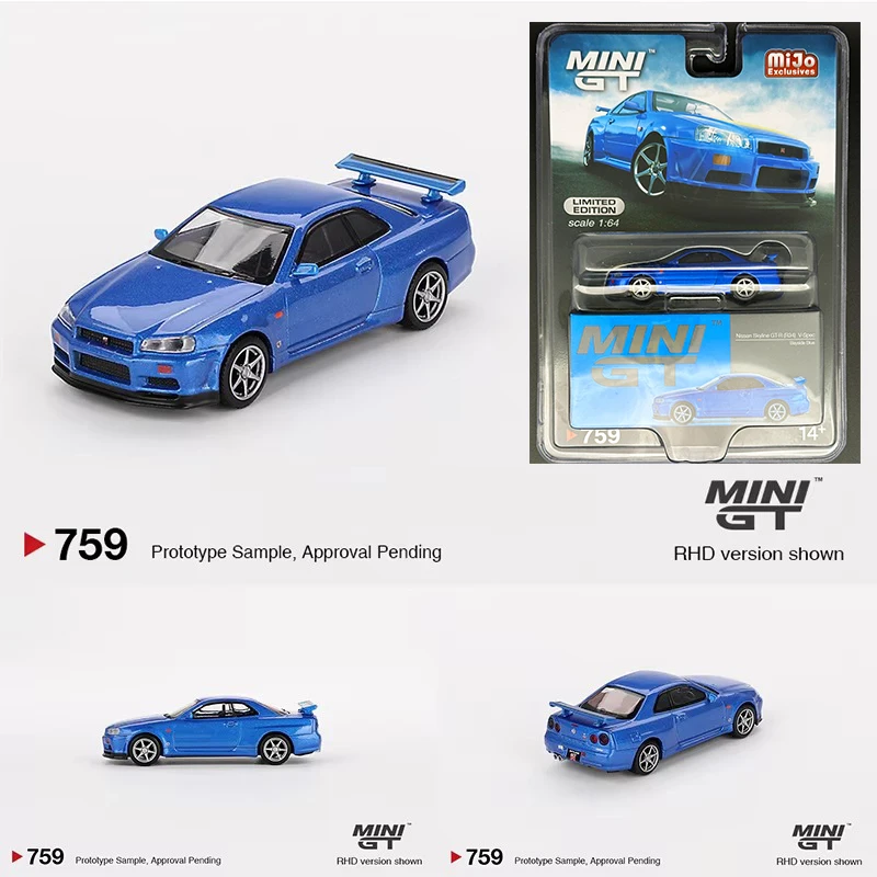 Mini GT Nissan Skyline R34 V-Spec Bayside Blue – Najlepszy model