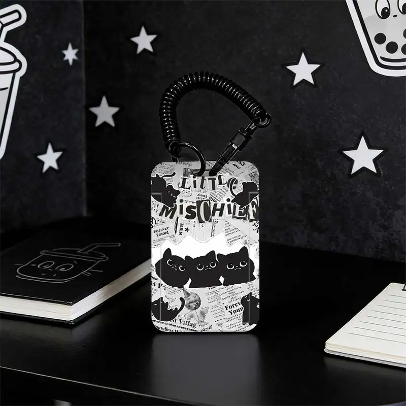 Card Protection Cover for Student Bus/Meal Card Protection Case Photo Protector Kpop Photocard Holder Stretchable Spring Cord