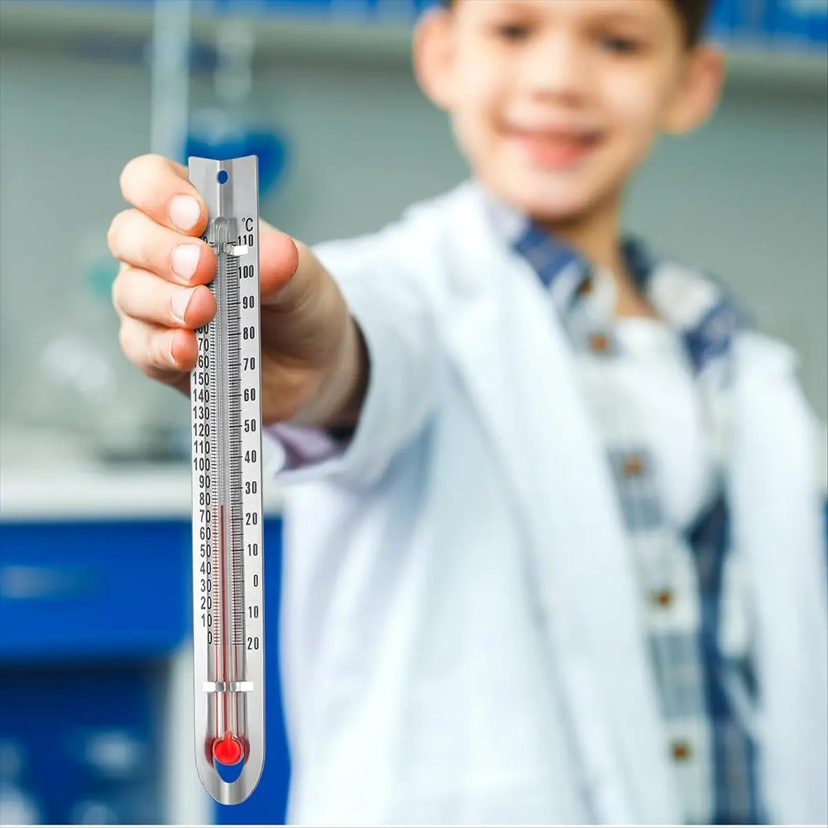 A75K 24 Pcs V Shaped, Dual-Scale Science Thermometers, Mercury-Free Lab Thermometer for Student School Supplies