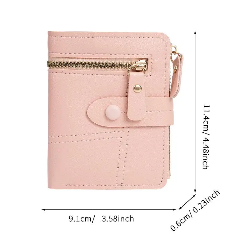 Schlanke Damen-Geldbörse aus PU-Leder mit Reißverschluss-Münzfach und mehreren Kartenfächern, perfekt für den täglichen Gebrauch, Outdoor-Einkäufe und Reisen. – Detail 4