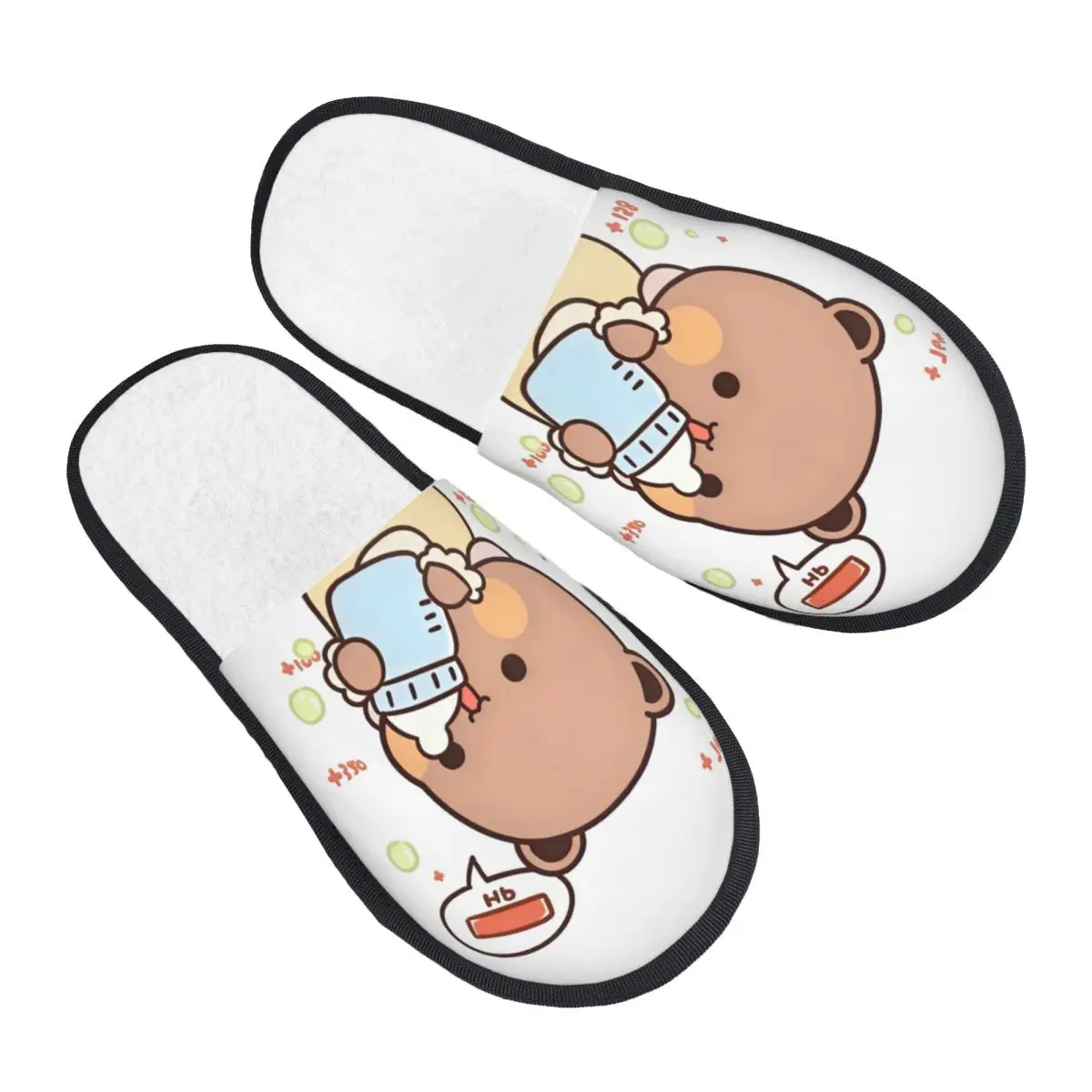 Pantuflas Personalizadas Dudu Bubu Peach y Gomas para Mujer, Pantuflas de Espuma Viscoelástica Suave con Diseño de Panda de Anime, Pantuflas de Hotel