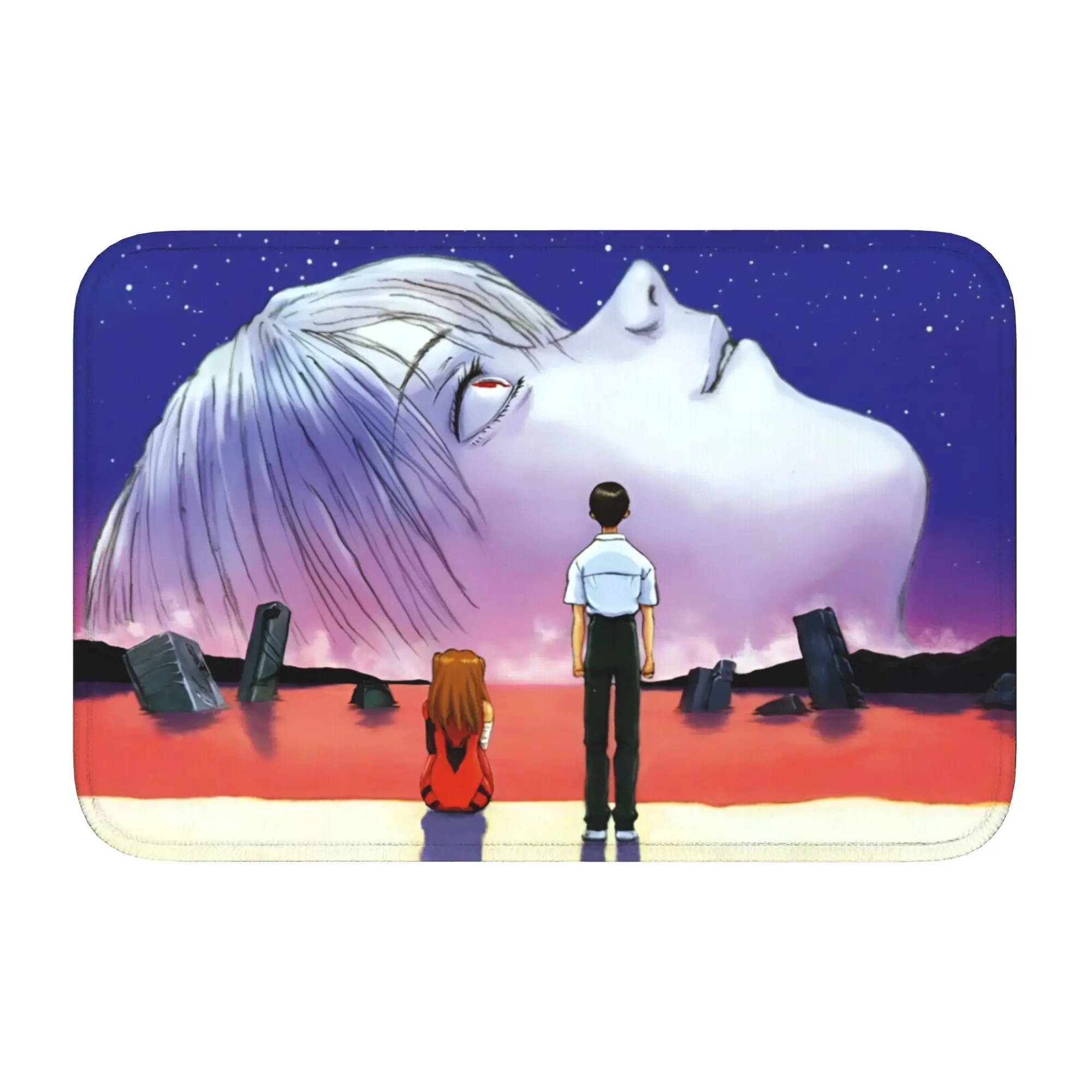 

Custom Manga Evangeliones Doormat Non-Slip Bath Kitchen Welcome Mat Toilet Door Floor Entrance Carpet Rug Footpad