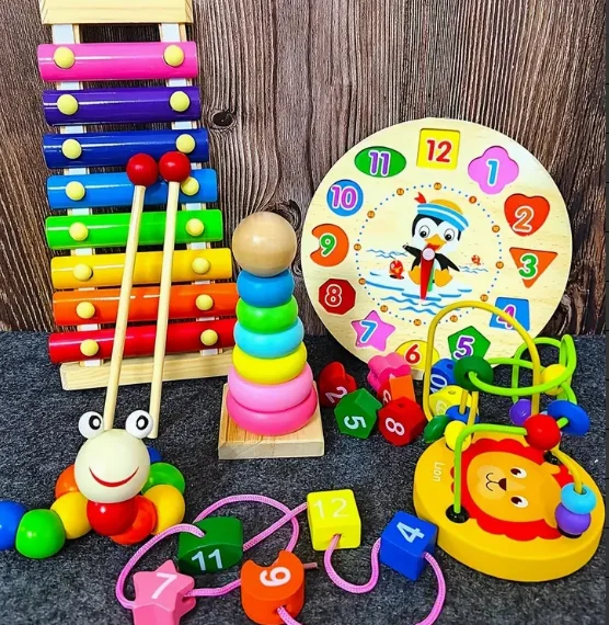 

Musical Instrument Music Teaching Set, Early Education Percussion Instrument Set, Wooden Children's Toys