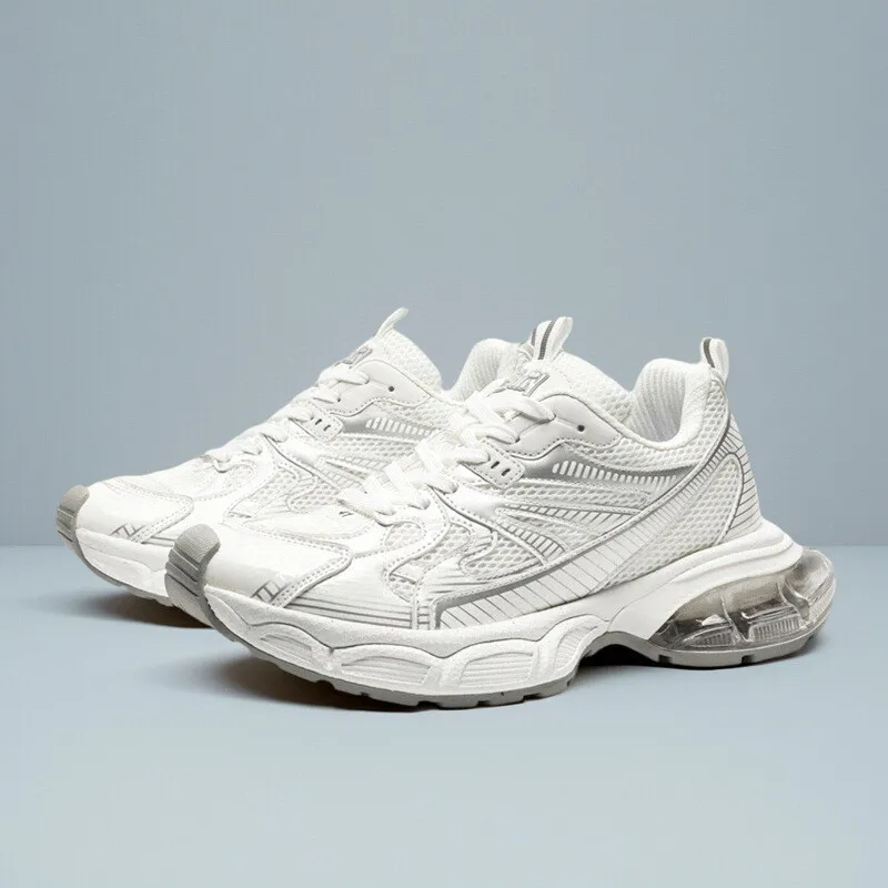 

New mesh casual shoes women's breathable height increase versatile low-top air cushion sports shoes