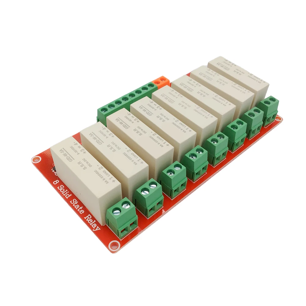 2 4 8-Way High Level Trigger DC Control DC Solid-State Relay Module Single-Phase Electric Relay 5A with Anti-Reverse Function