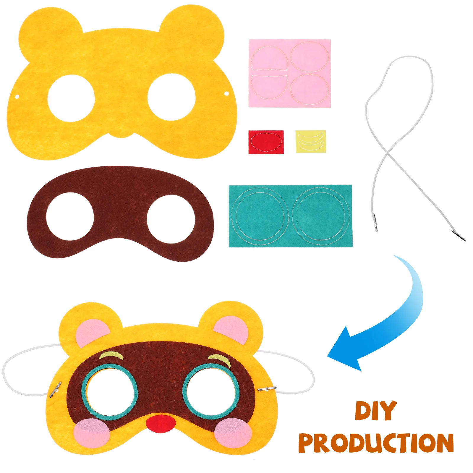 

10 Pcs Animal Mask Birthday Party Masks Non-Woven Wild Decorative Decoration Cartoon Face Manual