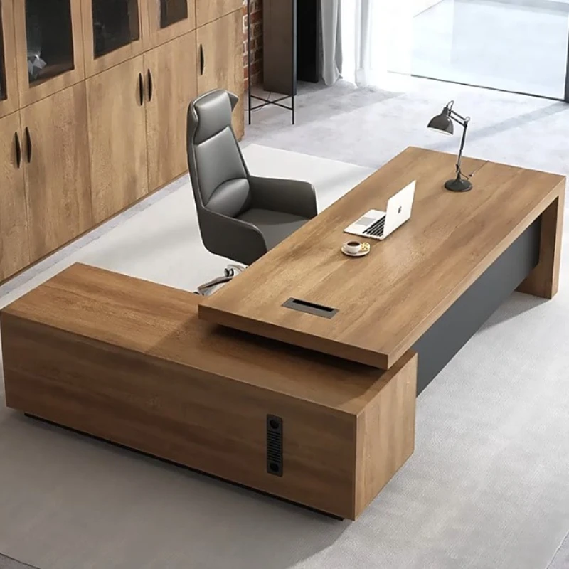 

Working Cabinent Hutch Desk Storage Manager Black Office Computer Table Study Standing L Shaped Mesa Para Computador Home Office