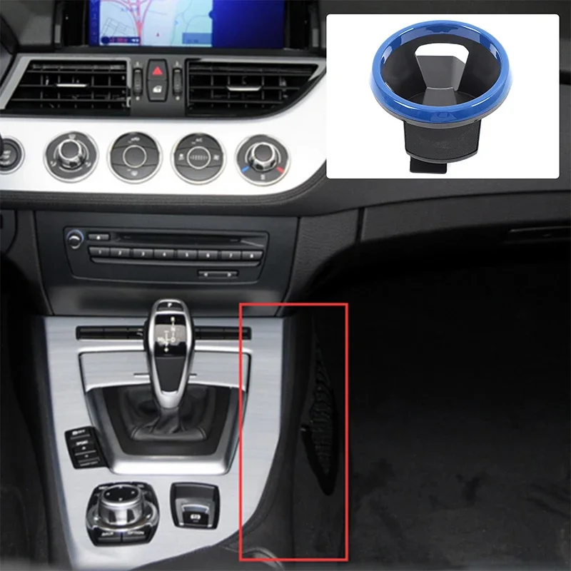 

For BMW Z4 2009-2015 Carbon Steel Black Blue Red Car Center Console Side Water Cup Holder Decorative Sticker Car Accessories