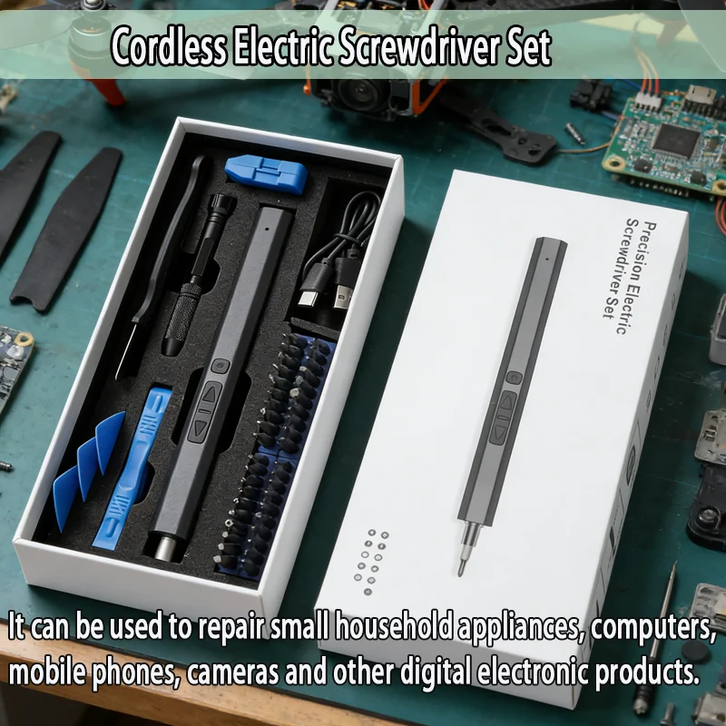 

Cordless Electric Screwdriver Set 12/50 in 1 Precision Power Tool Magnetic Screw Driver Bit Fast Charging Repair Tool Kit