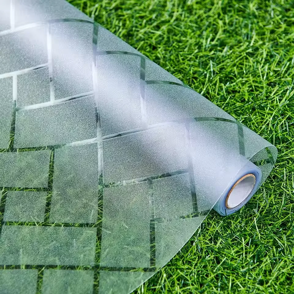 غشاء خصوصية نافذة إلكتروستاتيكي من الزجاج البلوري، ملصق نافذة بغطاء PVC مناسب لتزيين الحمام والمكتب المنزلي #2
