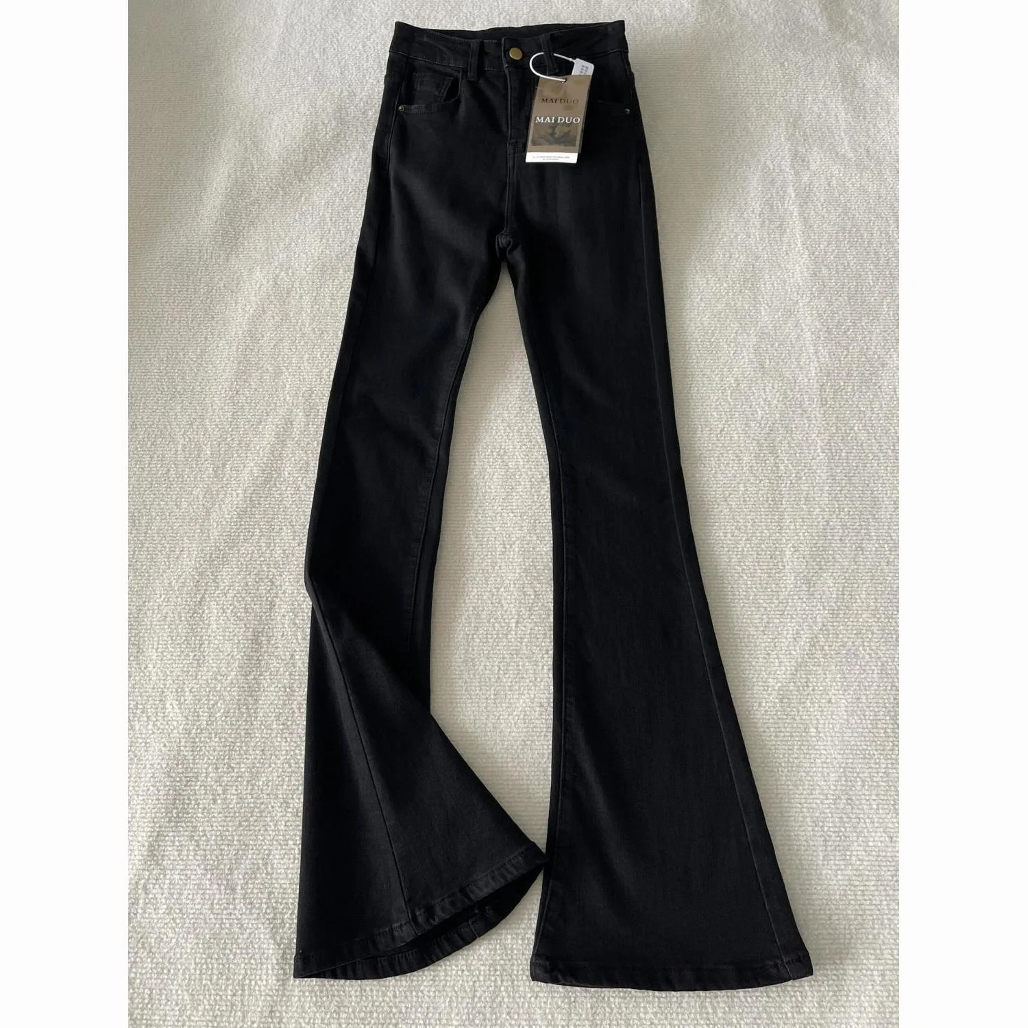 

Джинсы Bootcut Y2K, большие размеры, женские бочки со швами, покупки 70-х годов, милые затянутые нитки со средней талией, эластичные панели, милые дамы