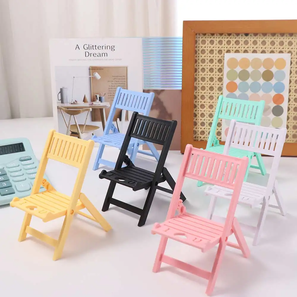 Plastic Cellphone Stand Folding Desk Decor Chair Shape Phone Holer Mini Multi-functional Cell Phone Bracket