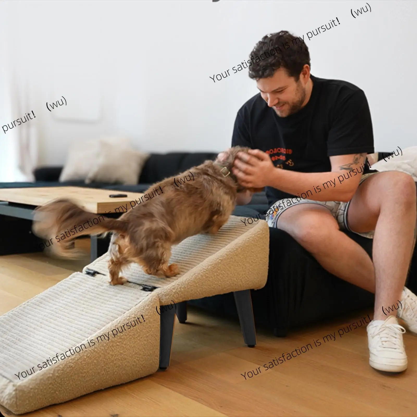 Dog Ramp for Bed Foldable Dog Vehicle Stairs Footrest Stool for Small Breed Animal Multifunctional Non-Slip Cat Vehicle Ramp