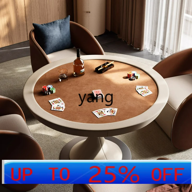 

LMM Italian light luxury high-end solid wood poker table professional egg table and chair combination