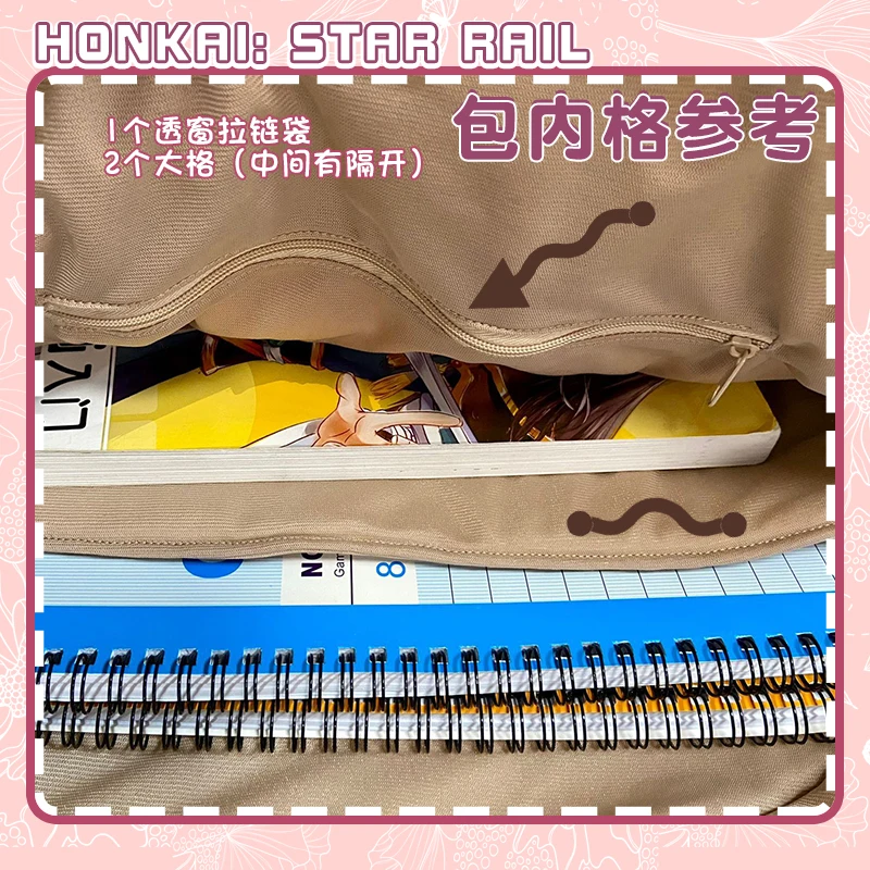 Anime Honkai: Star Rail Kafka Cosplay niedlichen großen Mund Itabag transparenten Rucksack Kawaii Spiel Freizeit Schult asche Student