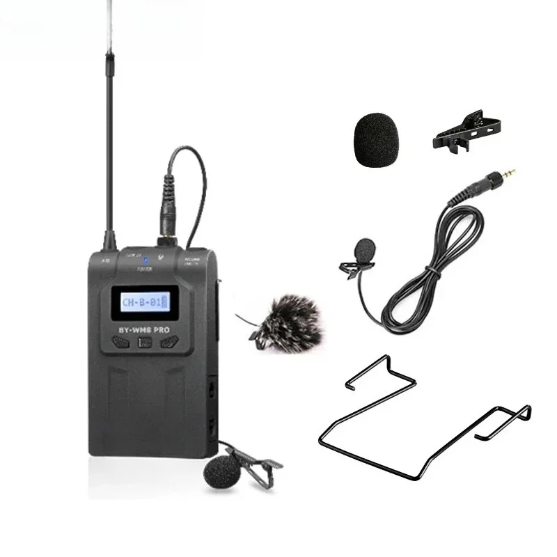 TX8 Pro Wireless Transmitter Microphone Kit Digital Bodypack 100m UHF System Lavalier Mic for RX8 Pro SP-RX8 Pro Receiver