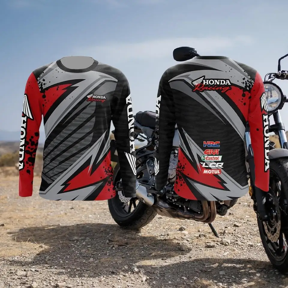 

Summer Honda Outdoor Off-Road Motorcycle Long Sleeved Jersey Sunscreen Riding Breathable Quick Drying Men's T-Shirt