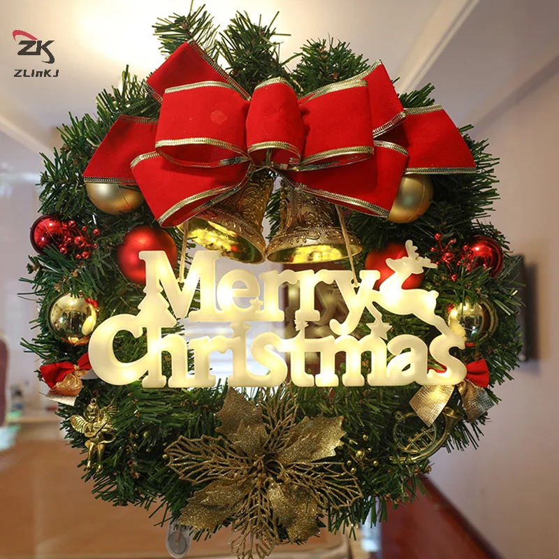 Christmas Decoration 2024 New Year Xmas Merry Christmas LED Letter Tag Light String Fairy Garland Christmas Home Decoration