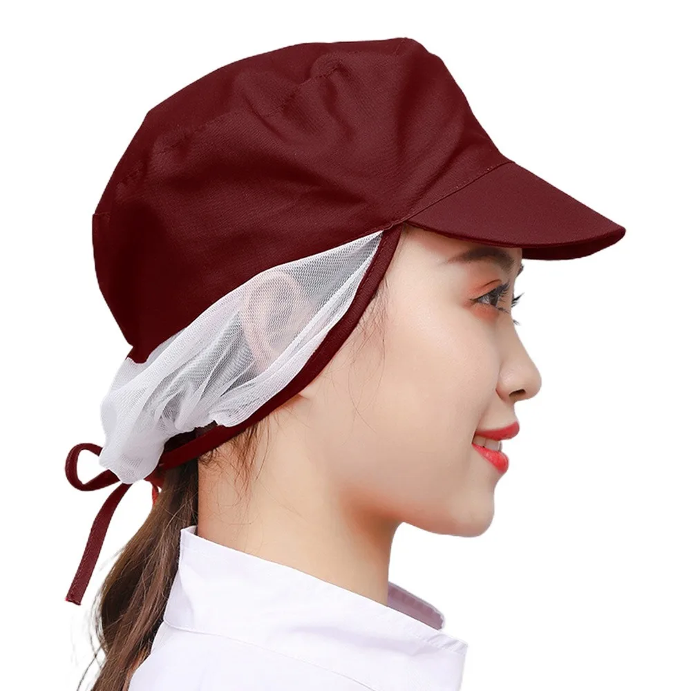 

Дышащая рабочая шапка с сеткой для волос, легкая гигиеническая шапка для приготовления пищи, пылезащитная сетка для волос, для отелей и ресторанов