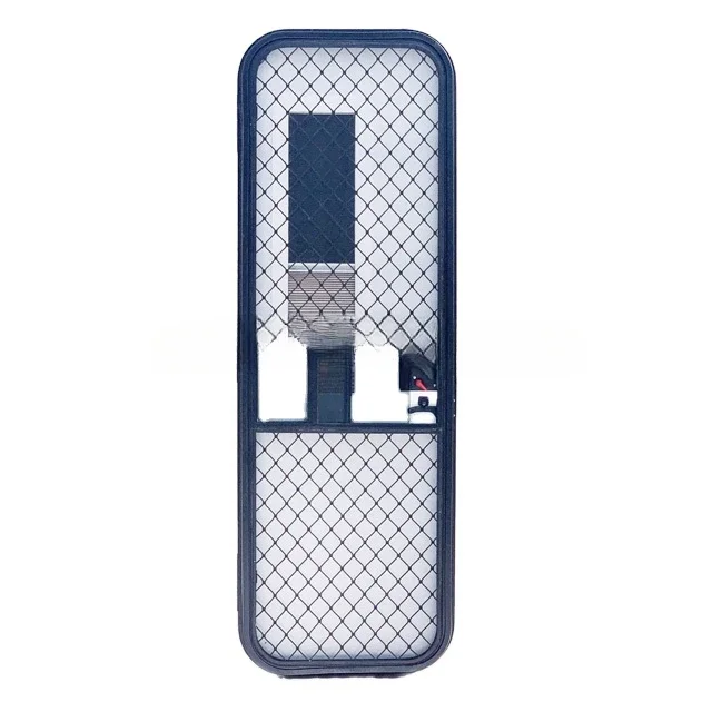 

-Aluminum RV Caravan Door Hinges Frame Camper RV Entry Door With Metal Grid Fly Screen Door