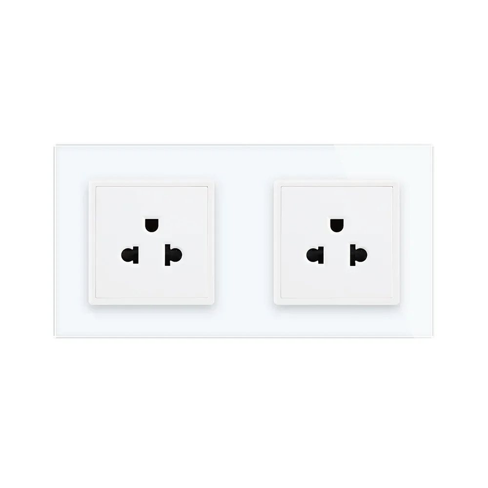 

LIVOLO, Производитель, Стандарт США 16 А, Настенная электрическая/двойная розетка/вилка, панель из хрустального стекла, VL-C7C2US-11